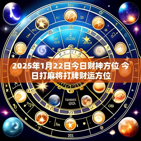 2025年1月22日今日财神方位 今日打麻将打牌财运方位