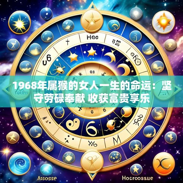 1968年属猴的女人一生的命运：坚守劳碌奉献 收获富贵享乐