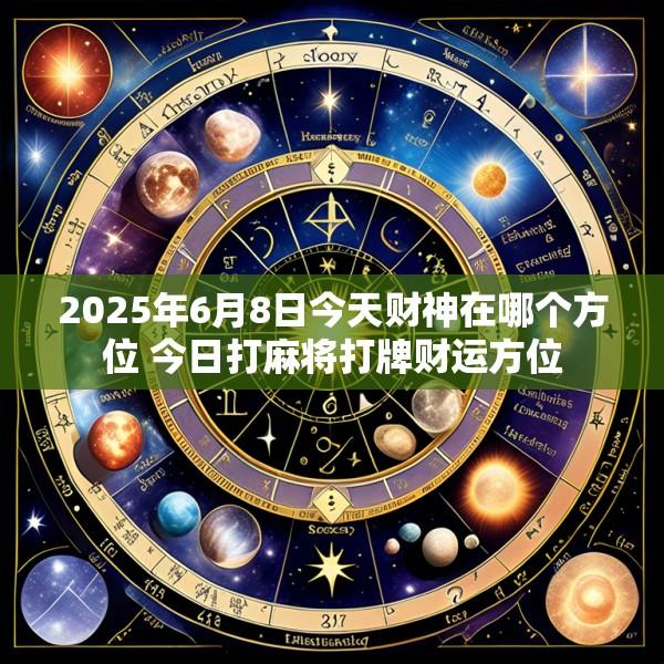 2025年6月8日今天财神在哪个方位 今日打麻将打牌财运方位