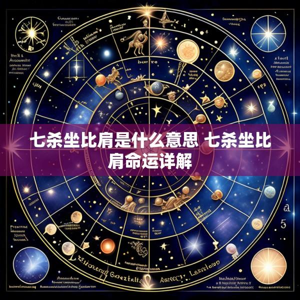 七杀坐比肩是什么意思 七杀坐比肩命运详解