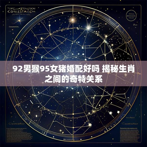 92男猴95女猪婚配好吗 揭秘生肖之间的奇特关系