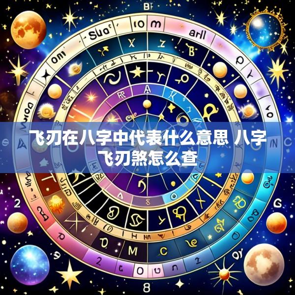 飞刃在八字中代表什么意思 八字飞刃煞怎么查