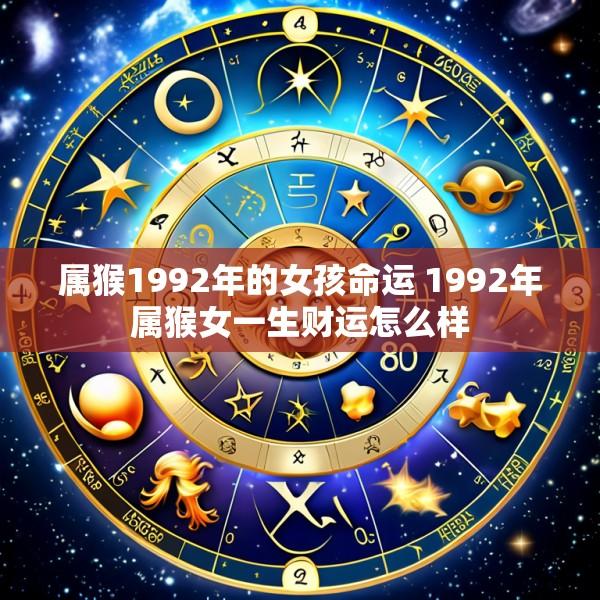 属猴1992年的女孩命运 1992年属猴女一生财运怎么样