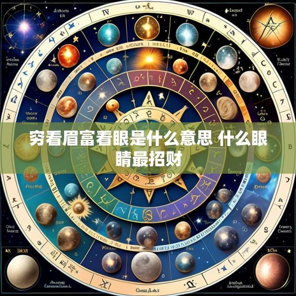 穷看眉富看眼是什么意思 什么眼睛最招财