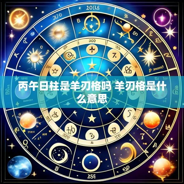 丙午日柱是羊刃格吗 羊刃格是什么意思