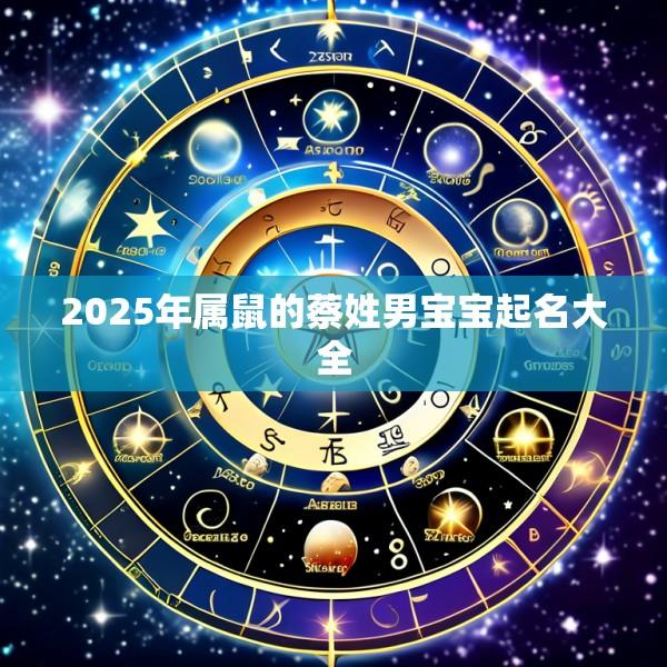 2025年属鼠的蔡姓男宝宝起名大全