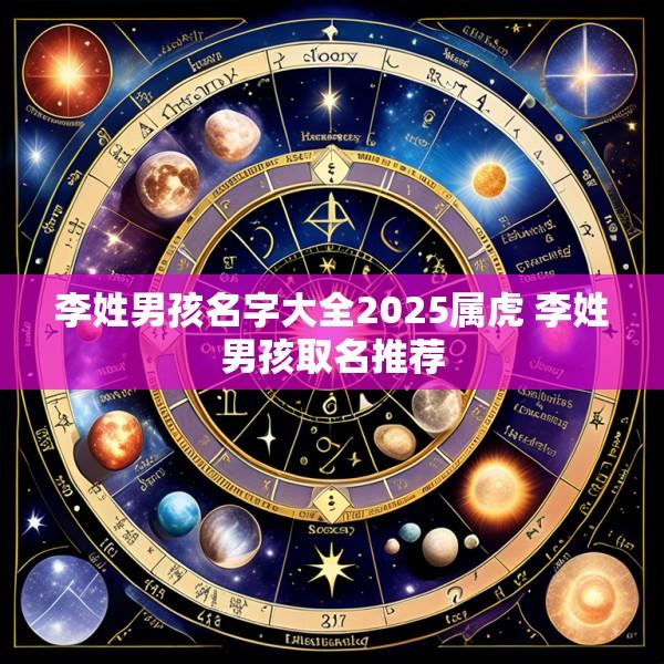 李姓男孩名字大全2025属虎 李姓男孩取名推荐