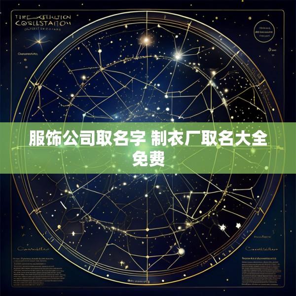 服饰公司取名字 制衣厂取名大全免费