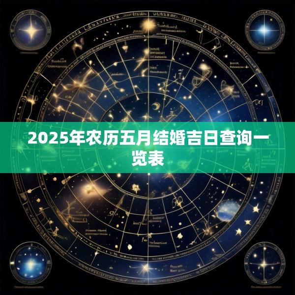 2025年农历五月结婚吉日查询一览表