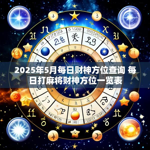 2025年5月每日财神方位查询 每日打麻将财神方位一览表