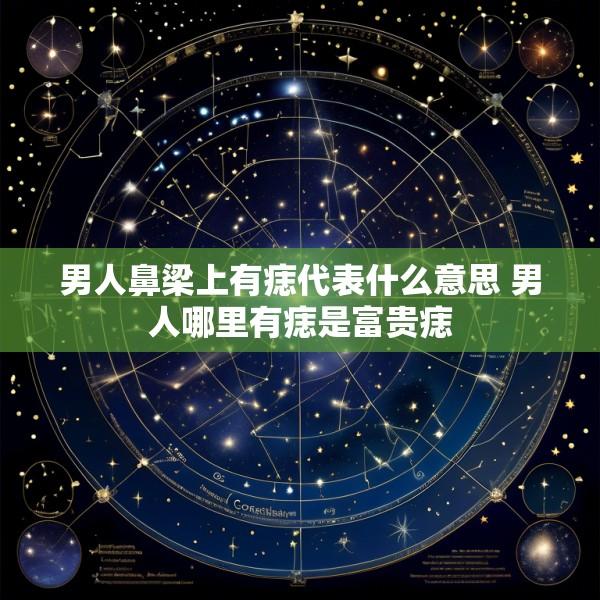 男人鼻梁上有痣代表什么意思 男人哪里有痣是富贵痣