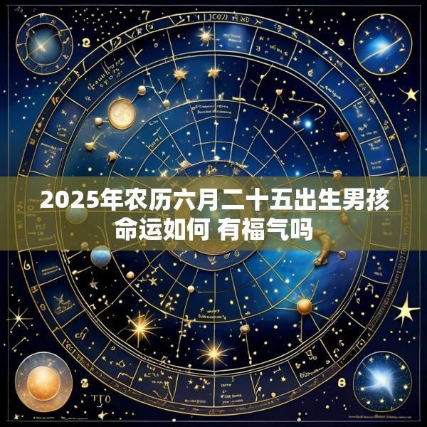 2025年农历六月二十五出生男孩命运如何 有福气吗