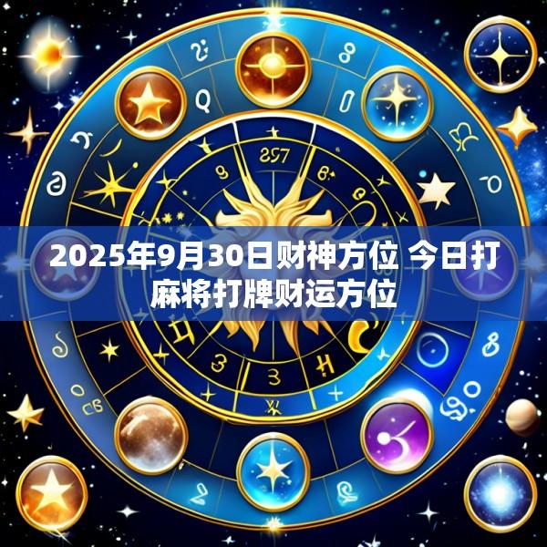 2025年9月30日财神方位 今日打麻将打牌财运方位