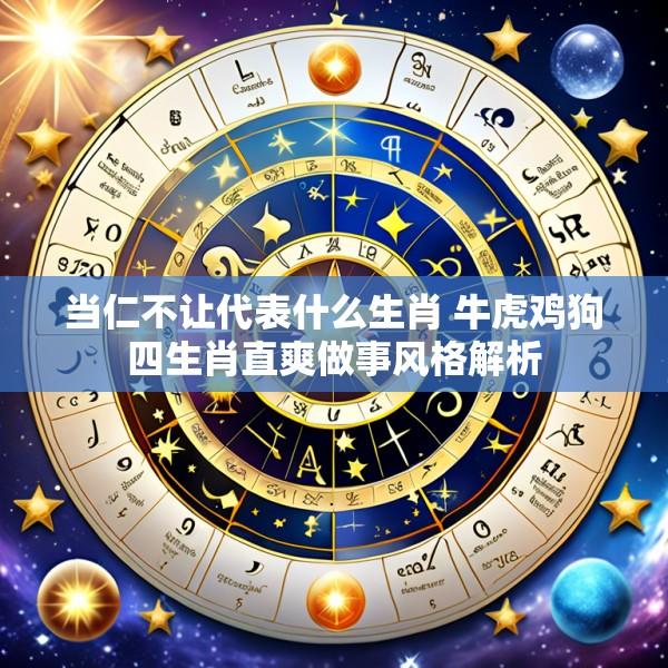 当仁不让代表什么生肖 牛虎鸡狗四生肖直爽做事风格解析