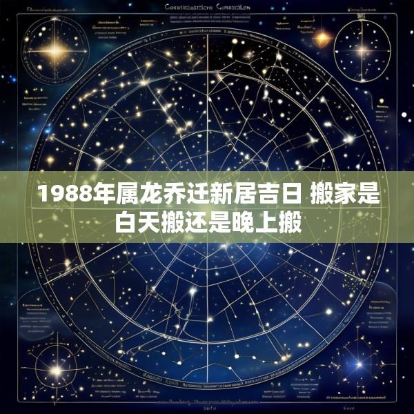 1988年属龙乔迁新居吉日 搬家是白天搬还是晚上搬