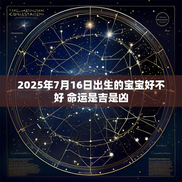 2025年7月16日出生的宝宝好不好 命运是吉是凶