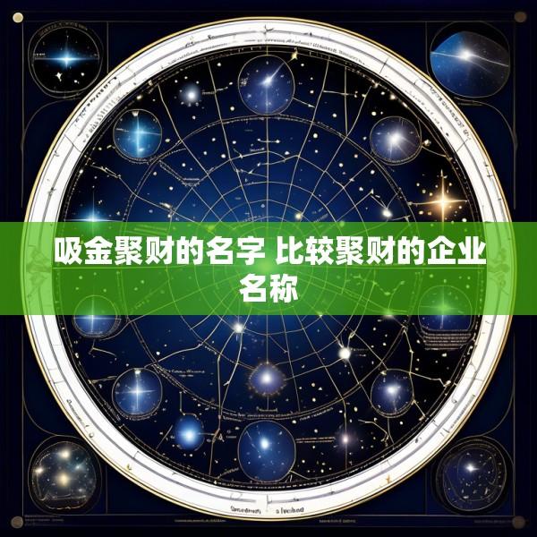 吸金聚财的名字 比较聚财的企业名称