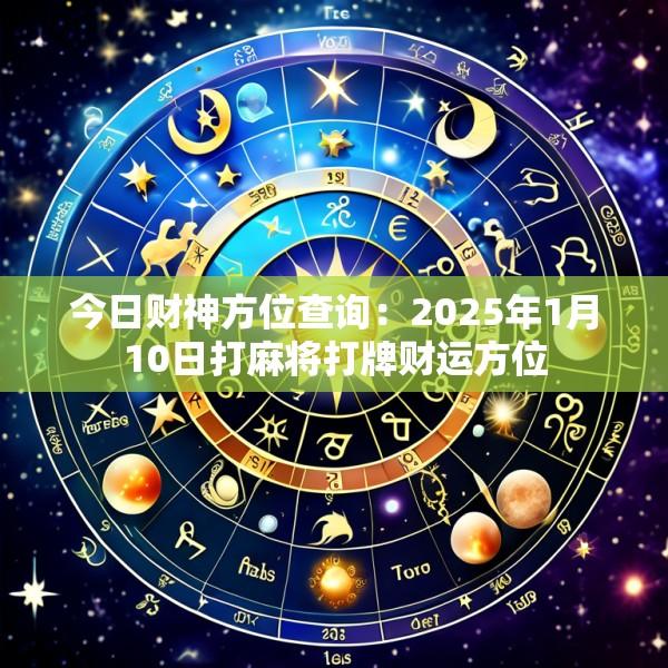 今日财神方位查询：2025年1月10日打麻将打牌财运方位