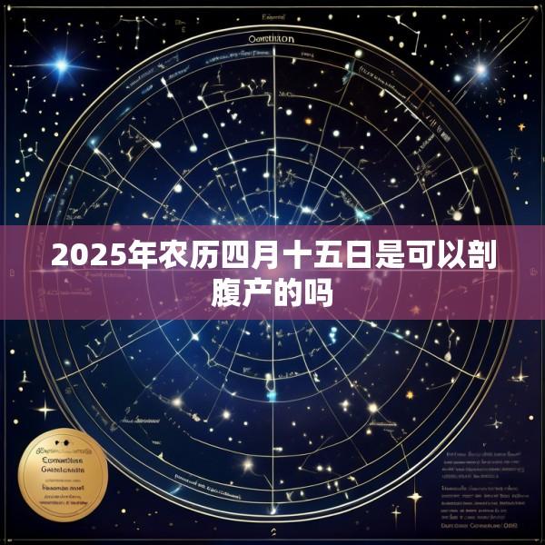 2025年农历四月十五日是可以剖腹产的吗
