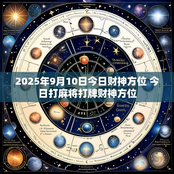 2025年9月10日今日财神方位 今日打麻将打牌财神方位