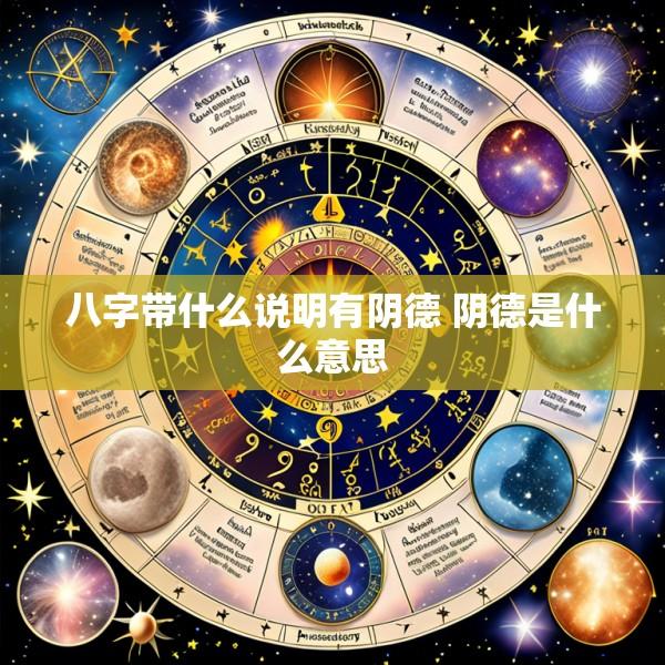 八字带什么说明有阴德 阴德是什么意思