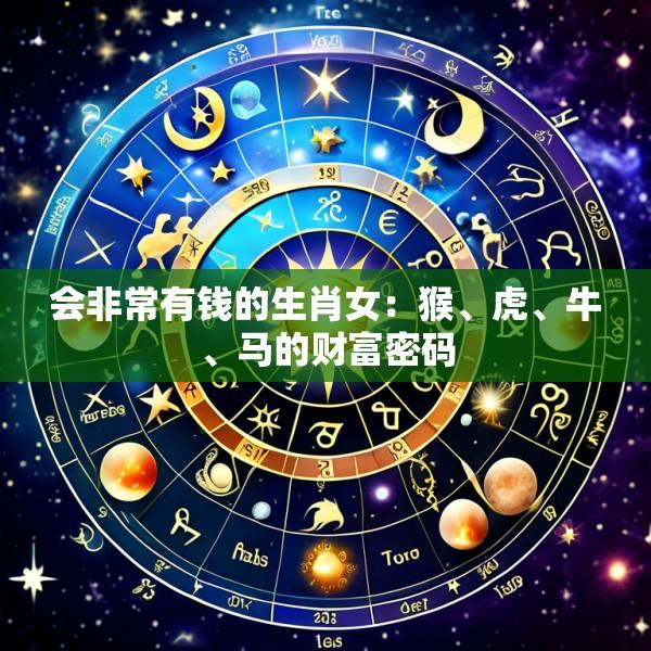 会非常有钱的生肖女：猴、虎、牛、马的财富密码