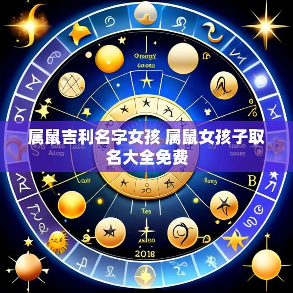 属鼠吉利名字女孩 属鼠女孩子取名大全免费