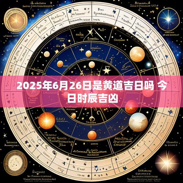 2025年6月26日是黄道吉日吗 今日时辰吉凶