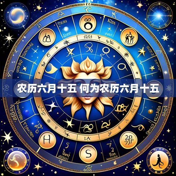农历六月十五 何为农历六月十五