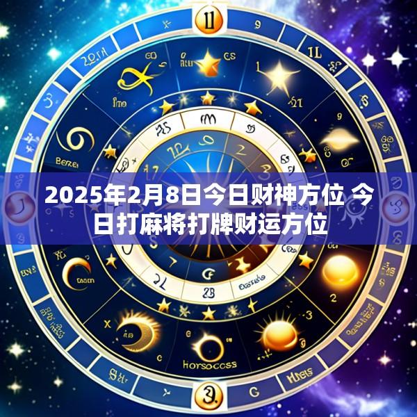 2025年2月8日今日财神方位 今日打麻将打牌财运方位