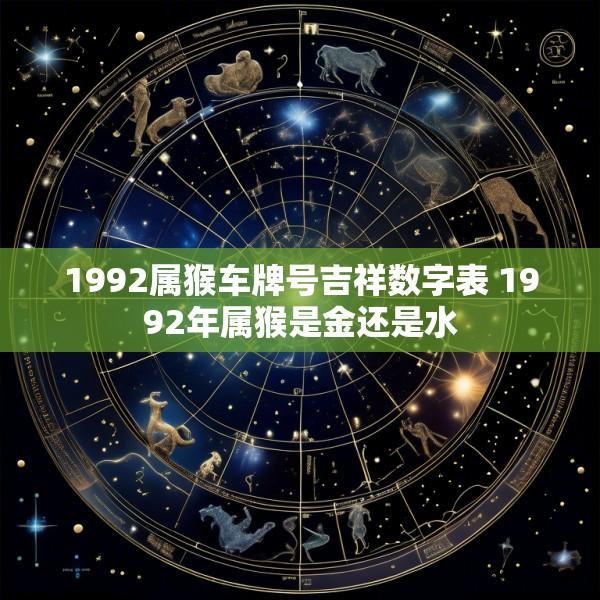 1992属猴车牌号吉祥数字表 1992年属猴是金还是水