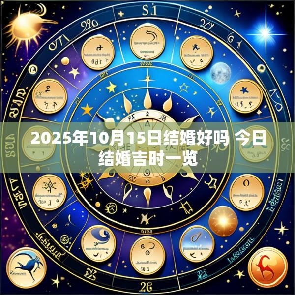 2025年10月15日结婚好吗 今日结婚吉时一览