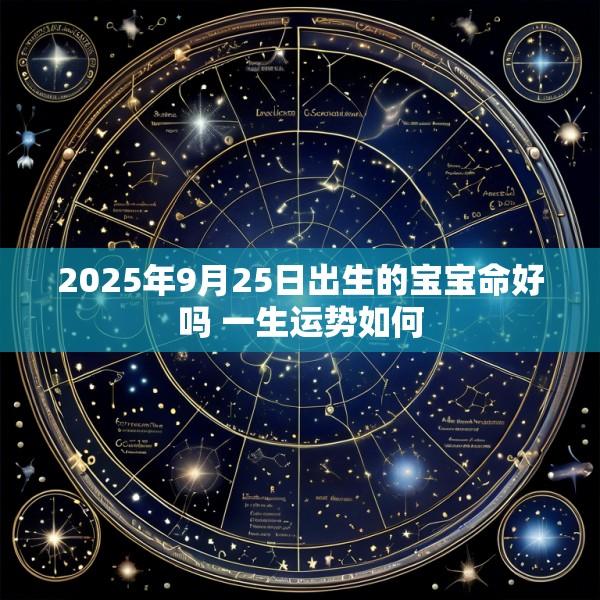 2025年9月25日出生的宝宝命好吗 一生运势如何