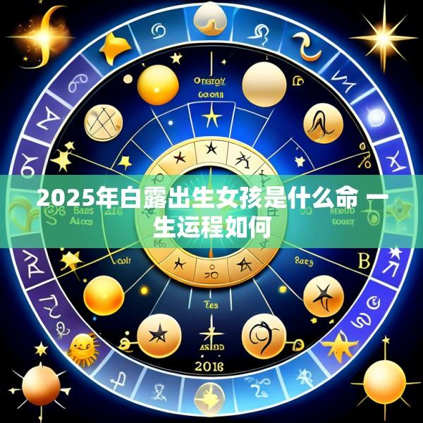 2025年白露出生女孩是什么命 一生运程如何