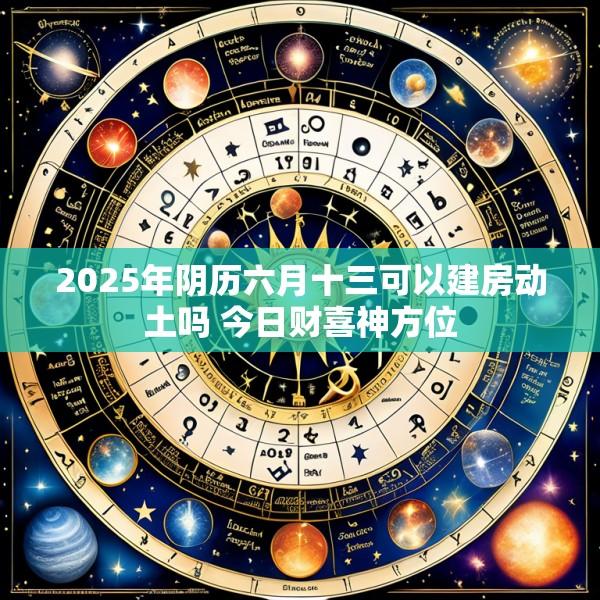 2025年阴历六月十三可以建房动土吗 今日财喜神方位