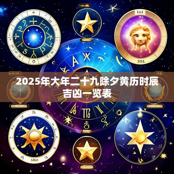 2025年大年二十九除夕黄历时辰吉凶一览表