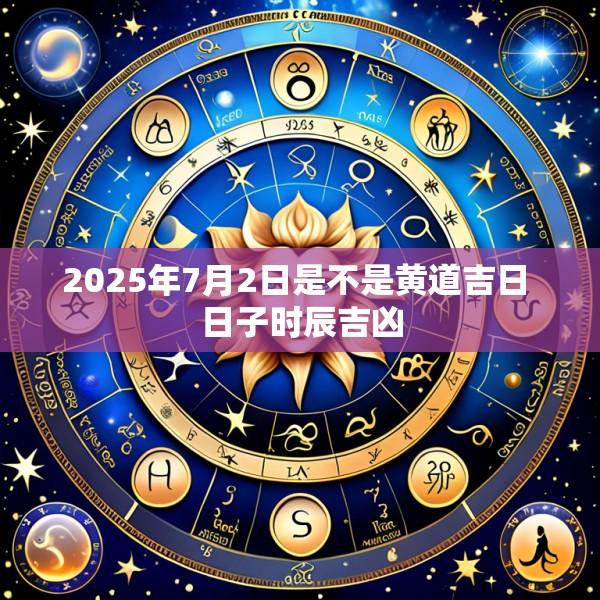 2025年7月2日是不是黄道吉日 日子时辰吉凶