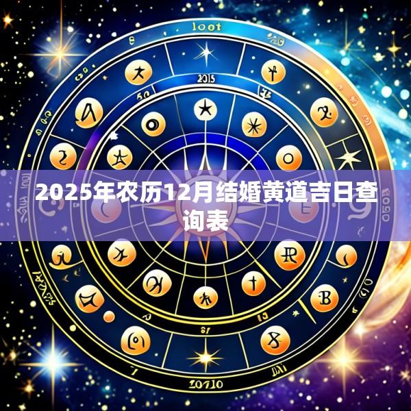 2025年农历12月结婚黄道吉日查询表