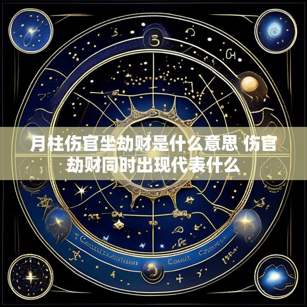 月柱伤官坐劫财是什么意思 伤官劫财同时出现代表什么