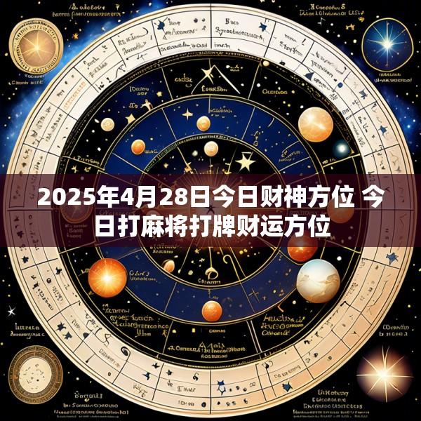 2025年4月28日今日财神方位 今日打麻将打牌财运方位