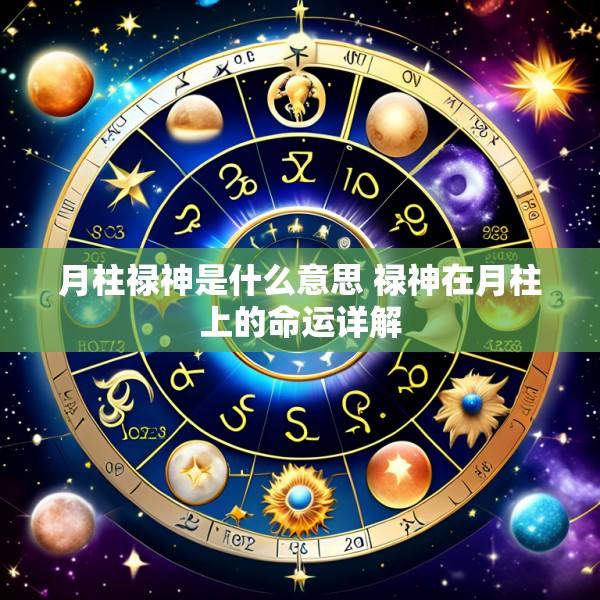 月柱禄神是什么意思 禄神在月柱上的命运详解