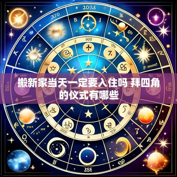 搬新家当天一定要入住吗 拜四角的仪式有哪些