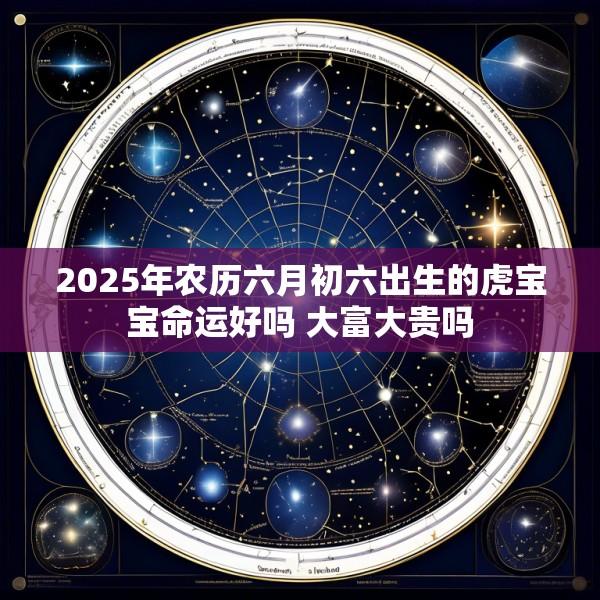 2025年农历六月初六出生的虎宝宝命运好吗 大富大贵吗