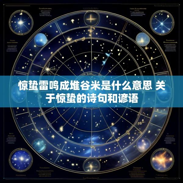 惊蛰雷鸣成堆谷米是什么意思 关于惊蛰的诗句和谚语