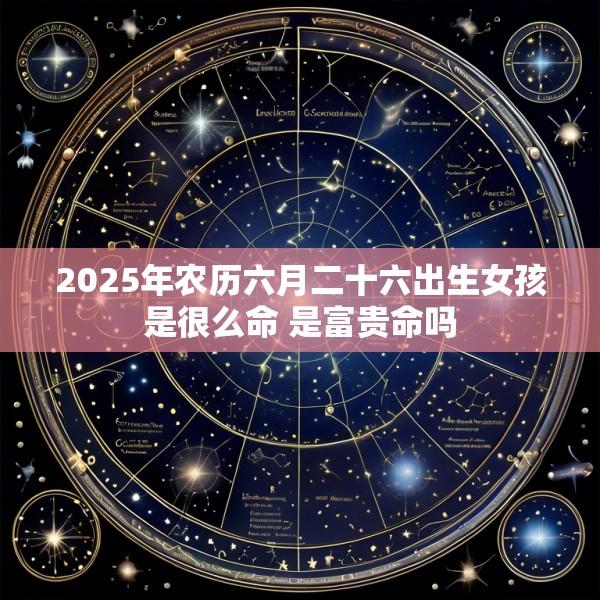2025年农历六月二十六出生女孩是很么命 是富贵命吗