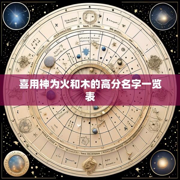喜用神为火和木的高分名字一览表