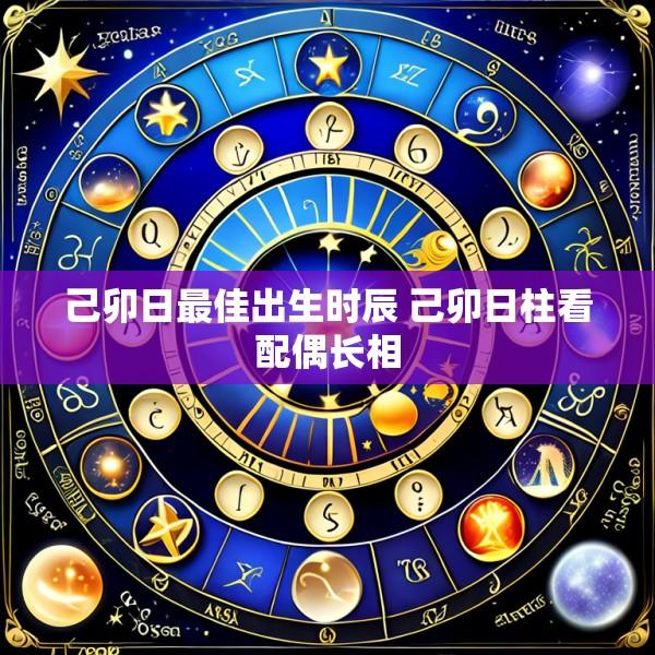 己卯日最佳出生时辰 己卯日柱看配偶长相