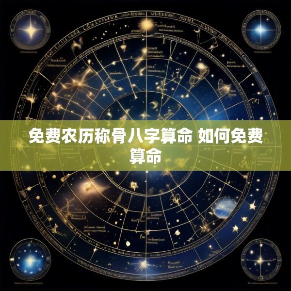免费农历称骨八字算命 如何免费算命