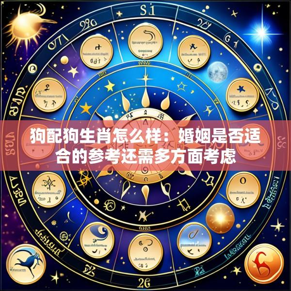 狗配狗生肖怎么样：婚姻是否适合的参考还需多方面考虑