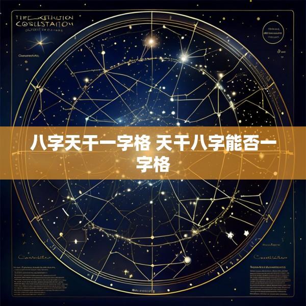 八字天干一字格 天干八字能否一字格
